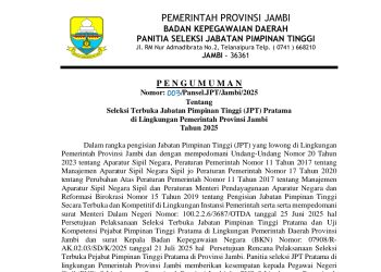 Pemprov Jambi Buka Lelang 6 Jabatan Eselon II. Cek Jadwal dan Syaratnya